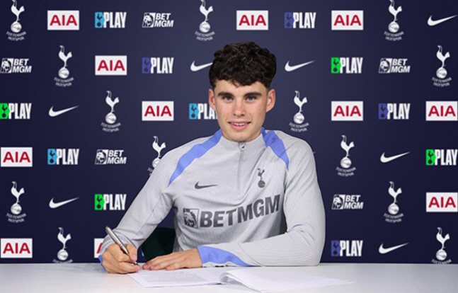  Tottenham's first recruit is an 18-year-old supernova...'70 Billion Big Deal' Gray, 6-Year Contract  Number 14