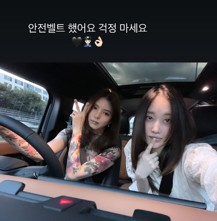  Jeon Jong-seo reveals photos of seatbelts 'Misunderstanding caused by the angle of photograph'