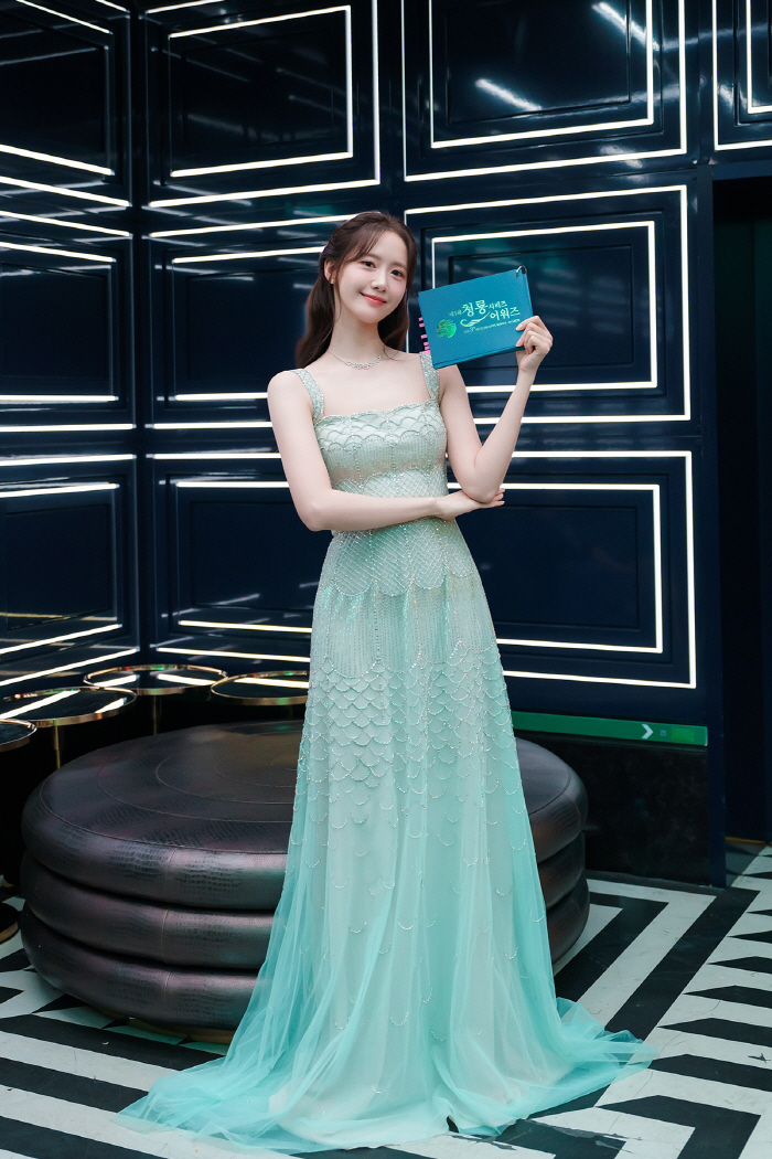 Im Yoon-ah, who served as the goddess of the Blue Dragon Series Awards for the third consecutive year, showed off her brilliant dress