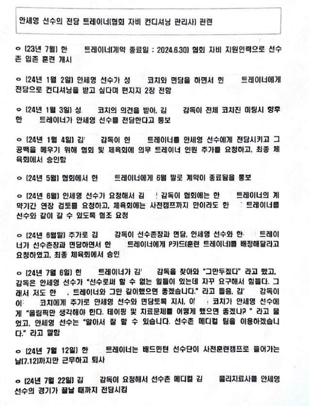 Heartbroken Badminton Coaches'Sending to the People...Let me tell you the fact that 'Ahn Se-young's interview''