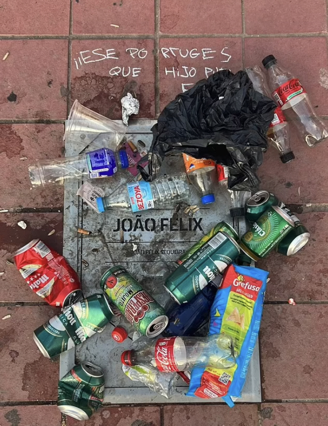 'Oh my god, you're leaving the team like that?' AT Madrid fan angered by Felix Chelsea's cheap transfer, trash attack on commemorative plate in front of home stadium