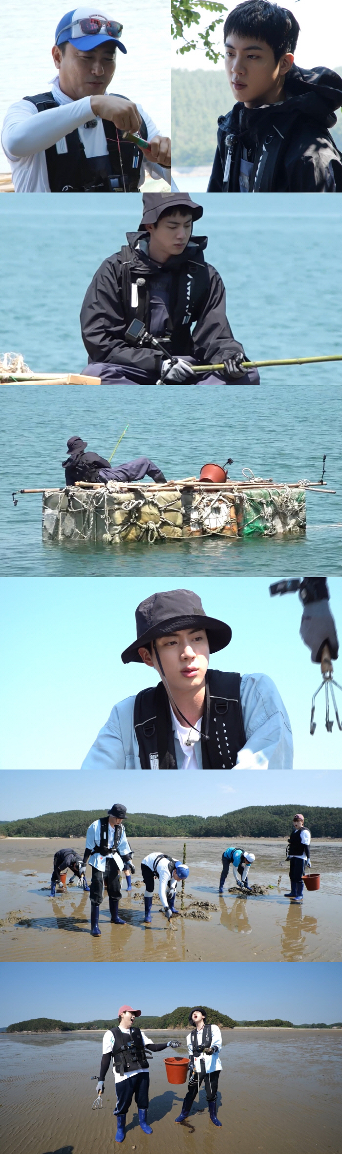 BTS Jin 'I want to catch tuna' Challenge with a homemade fishing rod ('Fang Fortunately')