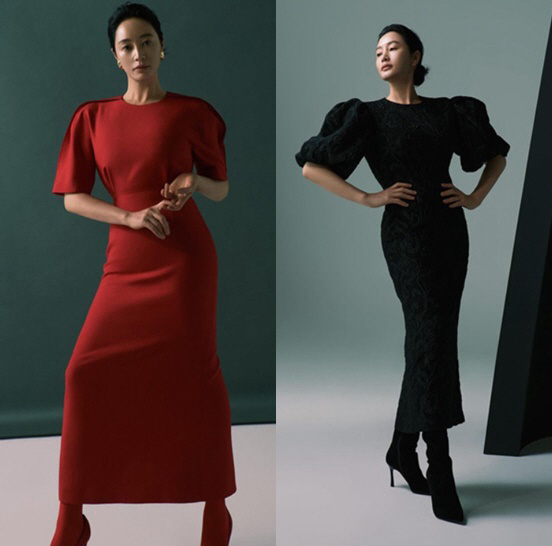 ''54 Years Old' Kim Hye-soo Perfectly digests the intense red close-up dress 'Unique Presence'