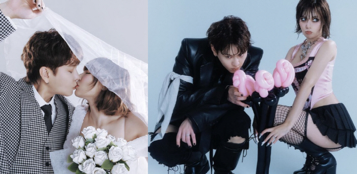 Yong Jun-hyung ♥ Hyun-ah, wedding photo book mesh stockings → How much more unconventional will the main ceremony be