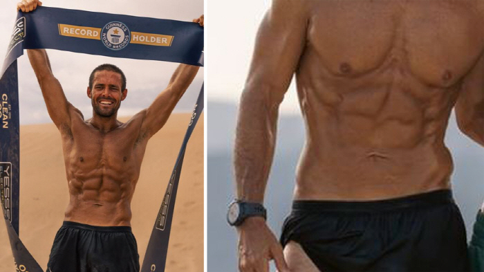 Desert Marathon 30 times a month 'Guiness Record', Jesus figure on abs?