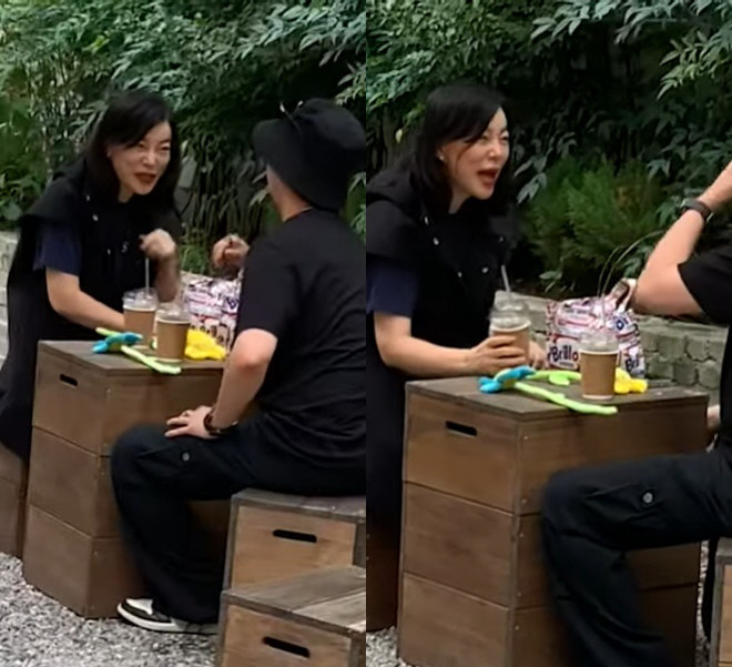 ''63-year-old' Choi Hwa-jung catches a cafe date with a younger idol. 'Are you going out with him?'