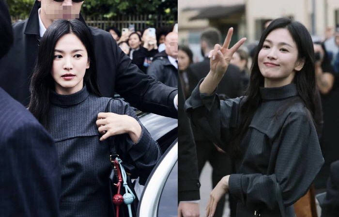 Song Hye-kyo is promoting national prestige with her face..Korea's representative beauty shines even in the Italian crowd