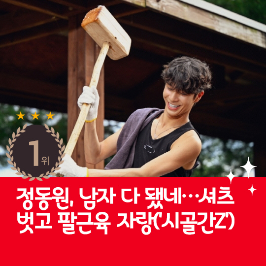  Last week's hot issue, Jung Dong-won took off his shirt and showed off his arm muscles