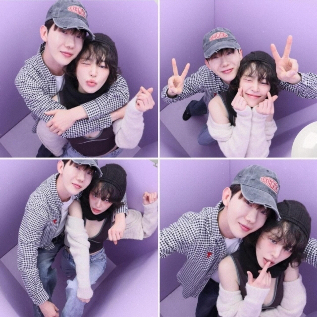 Ga-in meets her ex-husband Jo Kwon and gives her a back hug..I'm so skinny that I can't recognize you