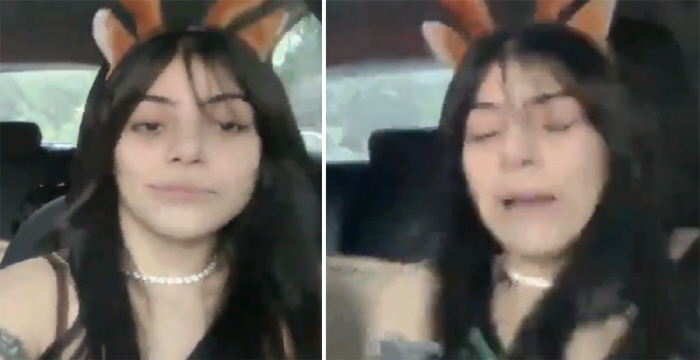 During a live broadcast in the car, a robber breaks a window and steals a cell phone 'Shock'