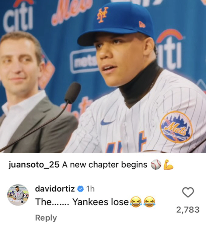 Yankees lost lol a pleasant taunt from Boston Legend? Let's go to the Soto NL Mets. It's worth a contract as if you've been waiting