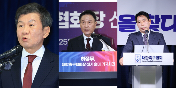 The election of the KFA chairman, which has just risen, is also one of the strongest, one out of one...No. 1-3 Jeong Mong-gyu → Shinmun-seon → Heo Jung-moo, do not make hasty predictions