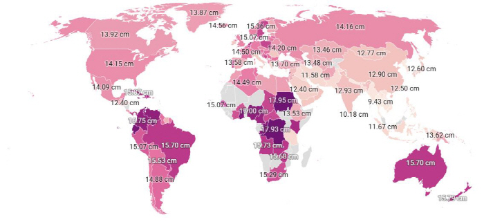 The average pitch length of Korean men ranked 134th in the world...Who's the No. 1 country?