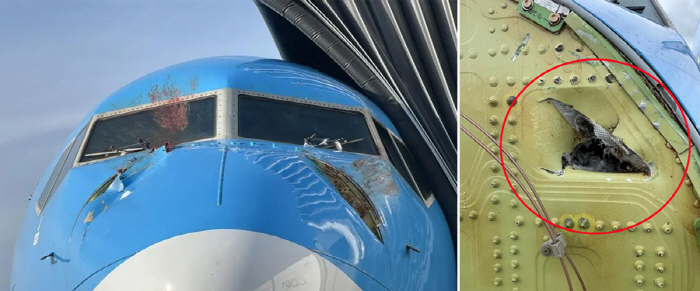 The plane's emergency return due to a collision with the tide...a disastrous trail of holes