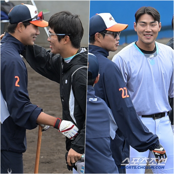 KT Huh Kyung-min and Hanwha Shim Woo-joon's hot hugs, and Jang Jin-hyuk's smile (SC Okinawa Scam) that met his former team