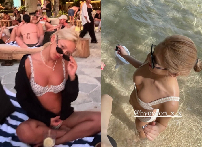 45kg Hyoyeon revealed her bold bikini after going abroad..MZ aerial shot is dizzying