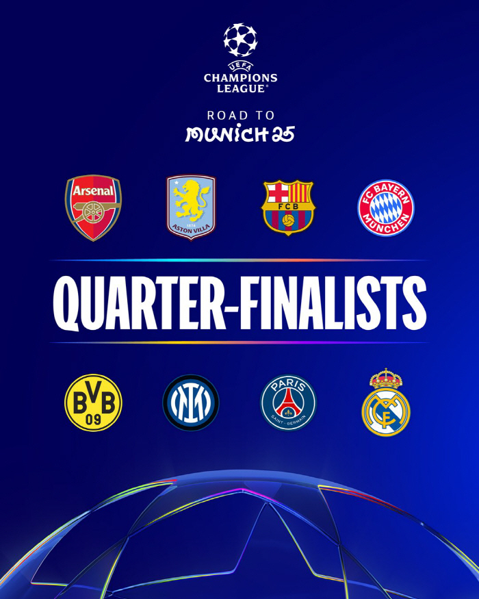 Rebaumun  PSG → Arsenal Villa to complete UCL quarter-final match, clear strong team vs underdog rebellion