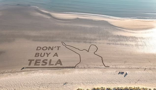 Don't buy a Tesla carved on the beach...Elon Musk Condemns Far-Right Move