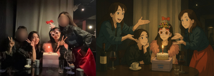 Lee Min-jung and Lee Yo-won celebrate the copyright controversy of Ghibli AI fever boarding agent's sister's birthday