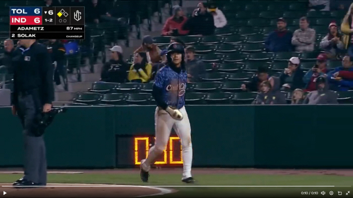 Bat Control Upgrade Bae Ji-hwan Triple-A's second three-hit game, batting average of 0.214 → 0.255 vertical rise