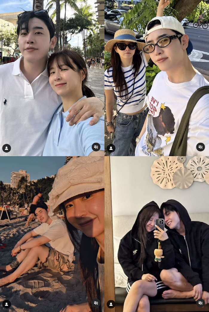 Eun Ga Eun ♥ Park Hyun-ho, a hot honeymoon in Hawaii..Kissing and dripping with honey