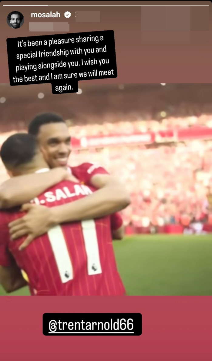 I've had fun so far. Salah, Egypt → Farewell to Alexander Arnold, the special helper