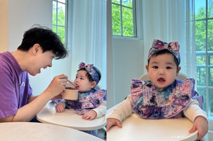 Park Soo-hong, daughter Jae-yi was surprised by the storm's growth..We're already starting the middle of baby food