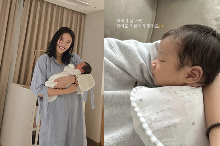 Lee Kyu-hyuk ♥ Son Dam-bi, I can already see her face on the 30th. Baby angel in her mother's arms