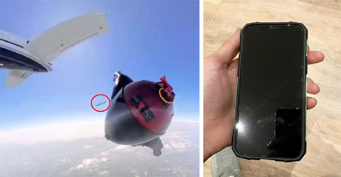 Smartphone that fell at 4,000m altitude is fine...Even the broken button works fine