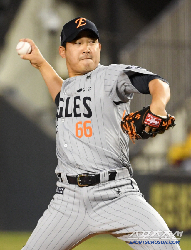 The right-hander is back with the most SV Hanwha aid...First team call-up in 49 days