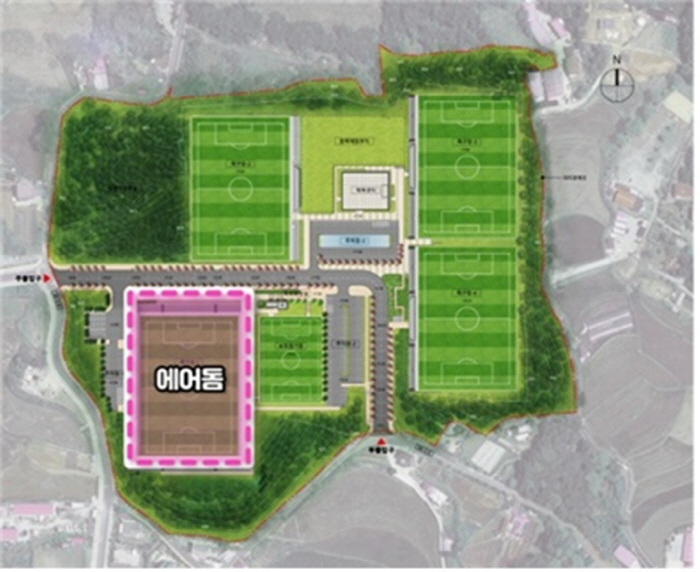 K-Air Dome @Boryeong Field One, Park Ji-sung, succeeded in winning an order for Boryeong Football Training Center and localized model