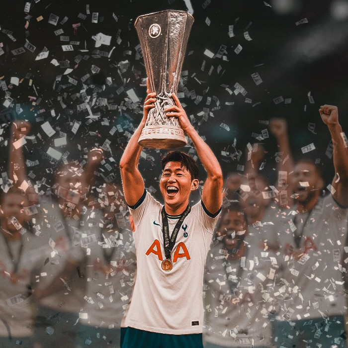  Son Heung-min, the pride of Korean soccer, decorated UEFA gate...I had a dream of holding a trophy in Tottenham's uniform