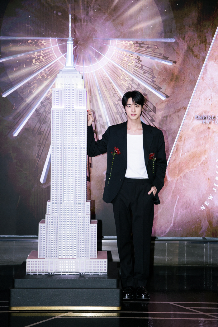 BTS Jin Illuminates Empire State Building with ‘Echo’ Colors, Celebrates Album Release in NYC