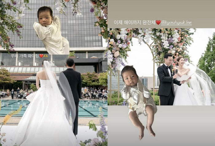 Lee Gyu-hyuk ♥ Son Dam-bi and daughter Hae-yi's wedding photo..Now, we're really family