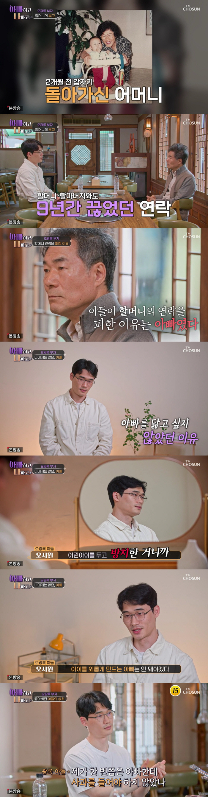 Oh Kwang-rok's son leaves a resentment young child after divorce lonely, so he doesn't want to look like him (Dad and I) 