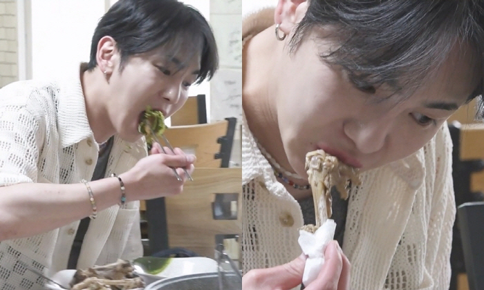 Are you tall, not Lee Jangwoo?Smiling after the chicken baek-sook's bone show that made my appetite burst (Na Hon-san)