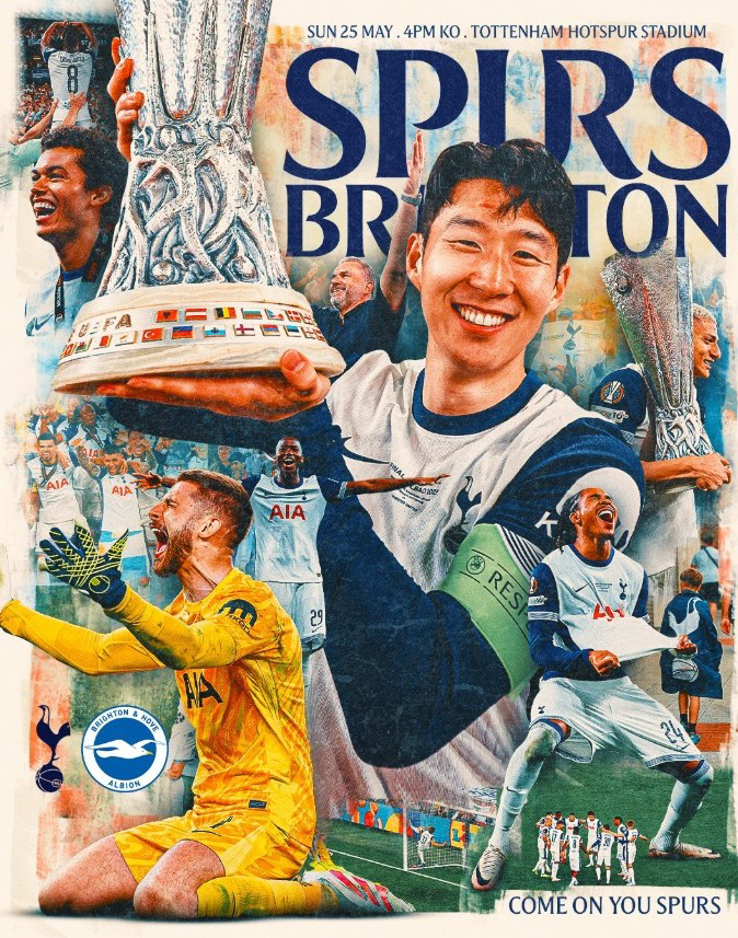 Brighton's Gift Guard of Honor enters surprise with absent Son Heung-min's Europa Cup...Season finale matchday poster main appearance