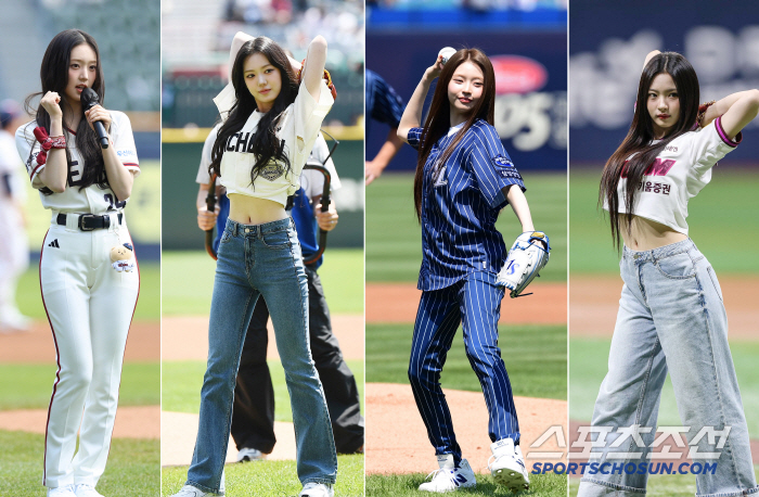The first-ever four girl group members threw the ballpark at the same time, girl group Kiki (KiiiKiii), Sui, Isol, and Kiya at the same time 