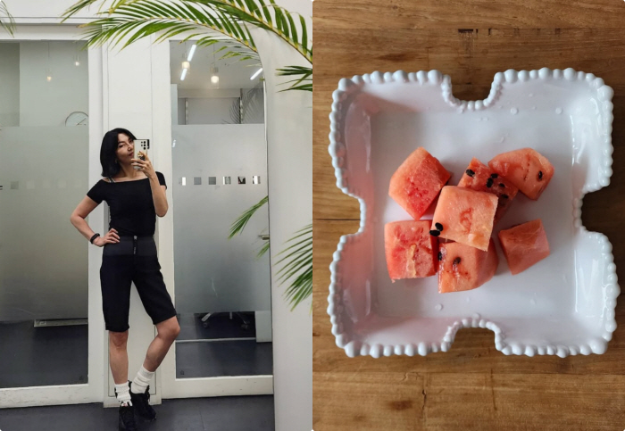 Han Hye-yeon, that's why you lost 14kg..Cheating Day Watermelon 7 pieces  7km running