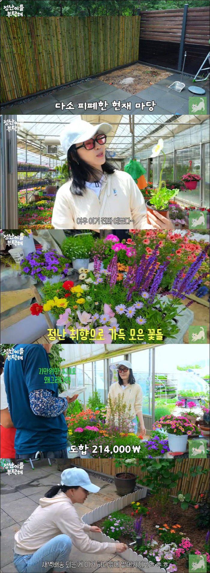 Kim Jung-nan decorated the yard of a three-story house, and the shabby garden, and the price of flowers alone is 210,000 won