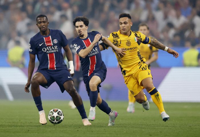  PSG with one goal and one assist, Inter are exploding! Ends the first half with 20 leads
