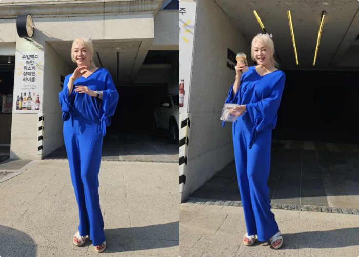 Park Hae-mi, intense all-blue fashion..an imposing confidence in political color