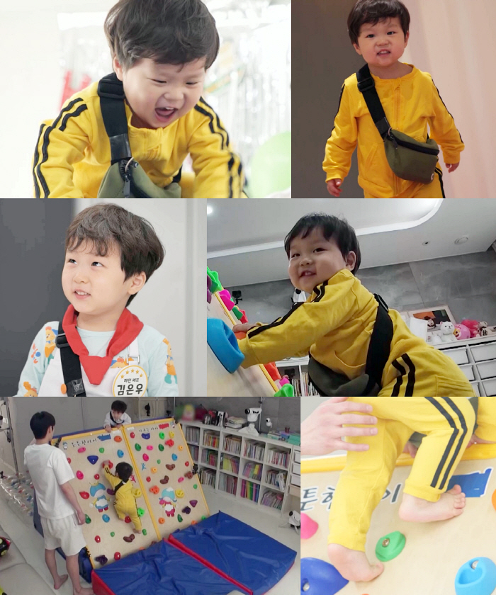Kim Jun-ho's son, Jungwoo, exercise DNA explodes...Even the 70 degree climbing board is one shot, one kill (Sudol)
