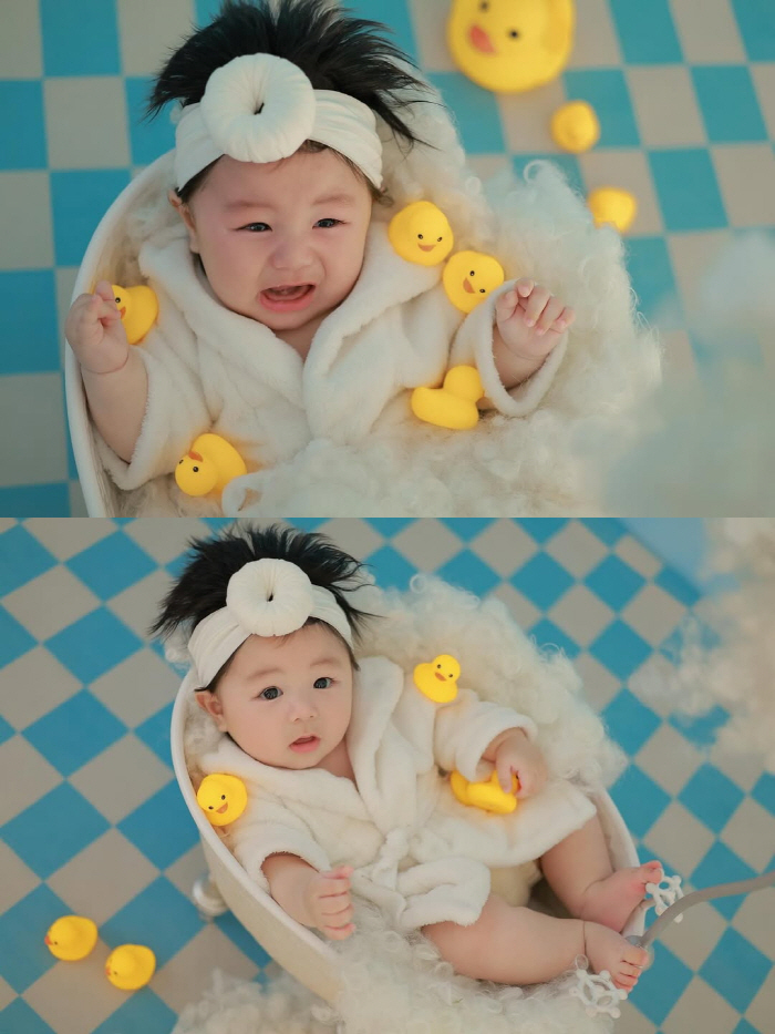 Shim Hyung-tak ♥ Saya, the first family photo to celebrate the 100th day..a perfect look