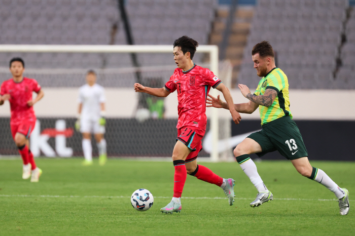 Bae Jun-ho's incomplete 45 minutes Lee Min-sung and Australia drew 0-0 in the warm-up match