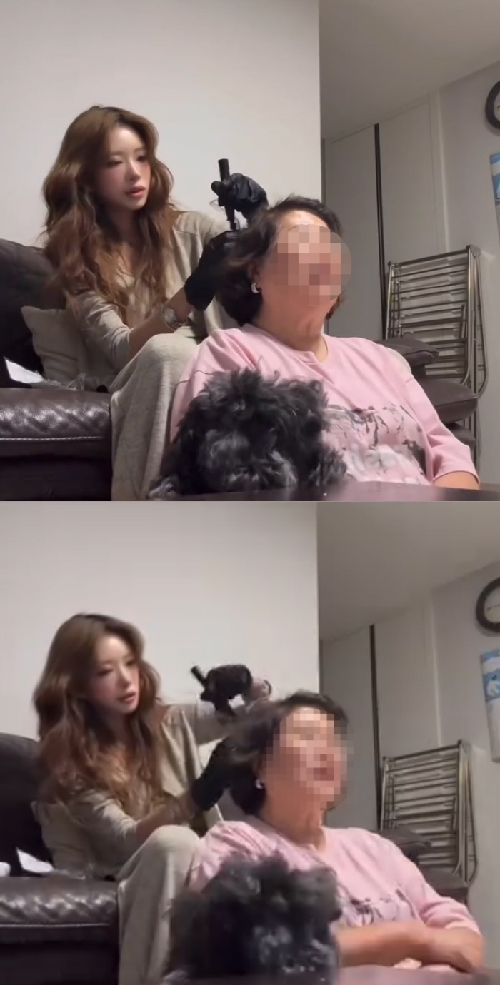 Choi Jin-sil's daughter, Choi Jun-hee, fated on the aunt's grandmother who raised her instead..I dyed my hair by myself. Cute