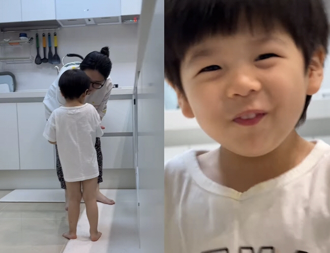 Hong Hyun-hee ♥ Jason Jun-beom is 2 years old, but he already tricked his dad. He's caught at the scene
