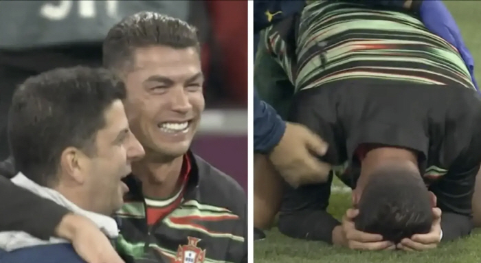 938th goal Ronaldo's great wail of joy, falling down, crying, and winning the Nations League dramatically → 3rd national trophy in Tongsan