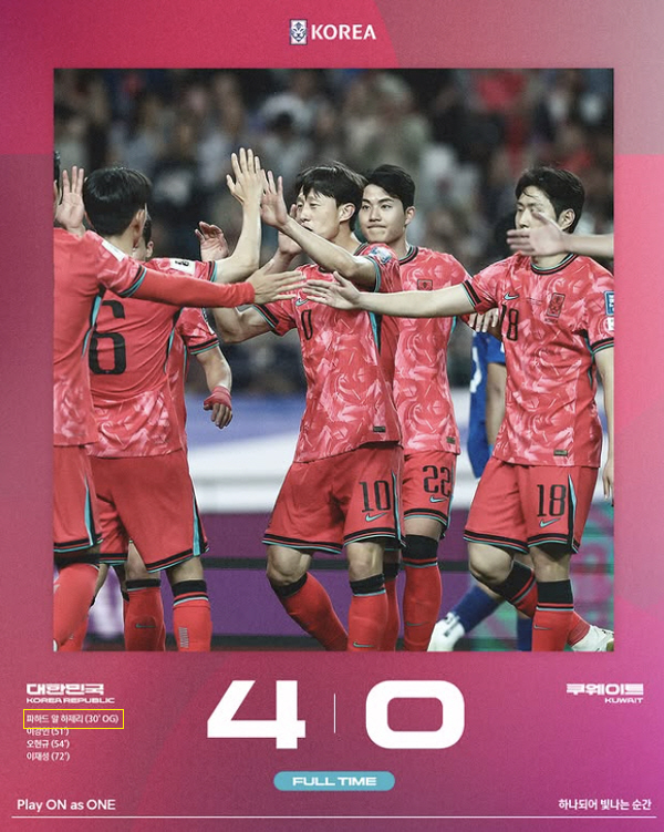 KFA Kuwait player's own goal FIFA and AFC Jeon Jin-woo's goal back and forth...Will the A-match debut goal be officially recognized