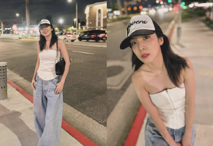 Sandara Park showed off her ultra-fine body wearing a tube top in LA